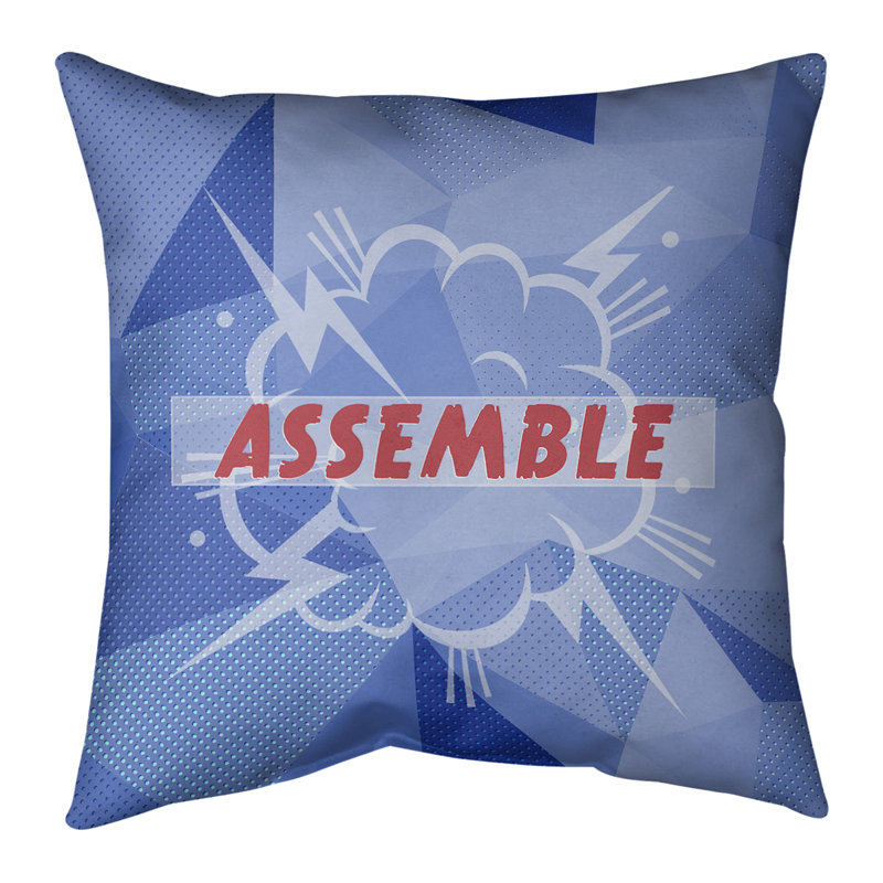 Coussin d'art assembler un super-héros, 18 po x 18 po, Housse de coussin seulement - sans insert