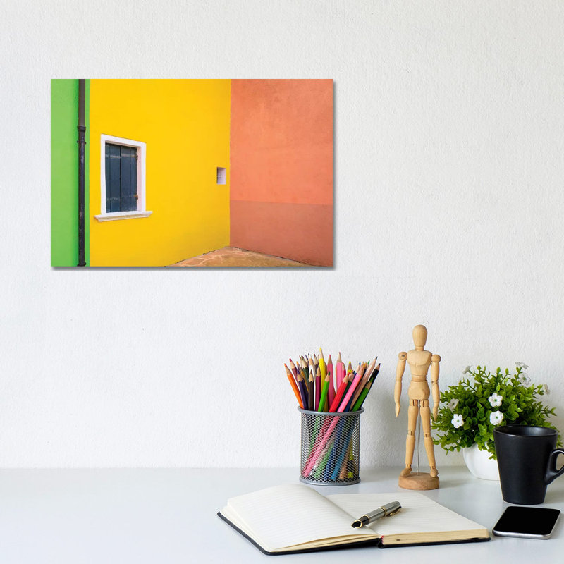 Italy, Burano. Colorful House Walls. by Jaynes Gallery - Wrapped Canvas Print, 20.32cm H x 30.48cm W x 1.905cm D