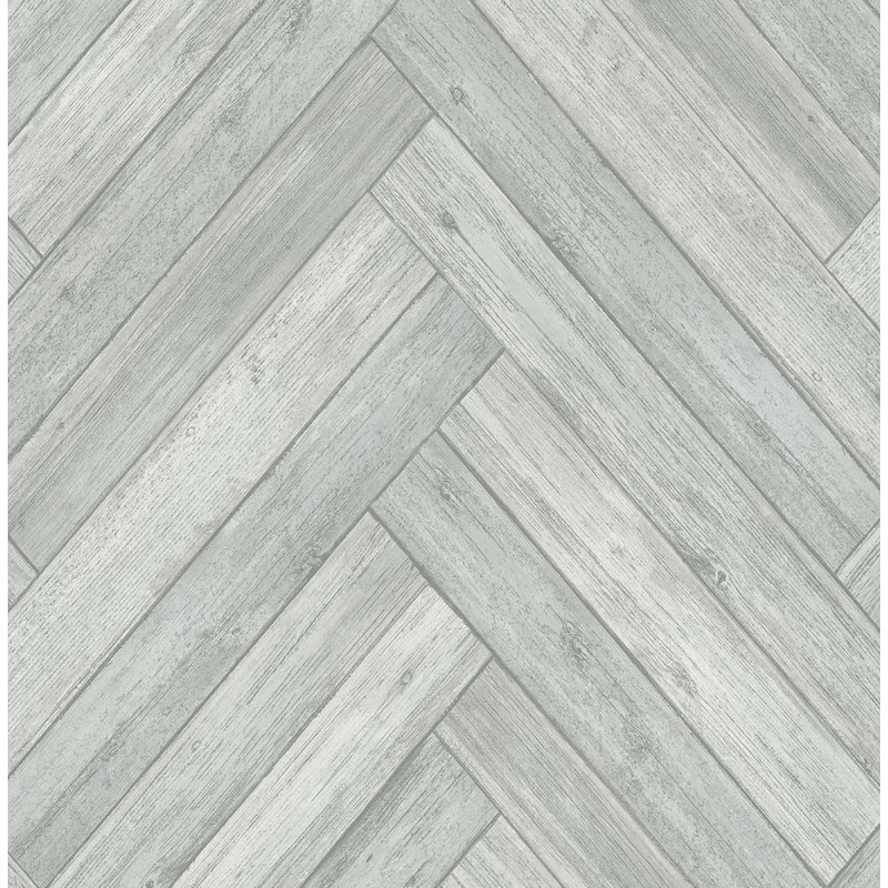 Papier peint imitation chevrons gris sarcelle, Gris délavé