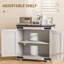 Buffet moderne avec porte de grange et tablette réglable, armoire de rangement brun blanc vieilli, l 31,1 po x P 15,4 po H, armoire pour porte de sous-sol