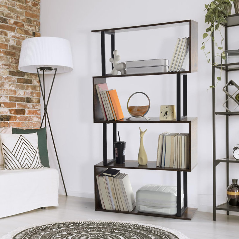 Amyria 126cm H x 71cm W Metal Ladder Bookcase