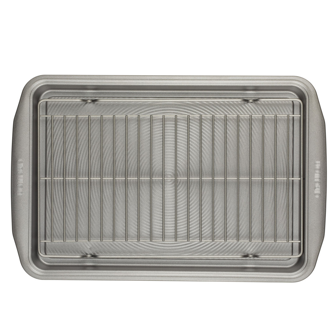 Circulon Bakeware Baking Sheet Pan and Cooling Rack Set, 3-Piece, Silver Circulon