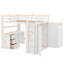 Lit mezzanine avec tiroirs, bureau et garde-robe-106491190