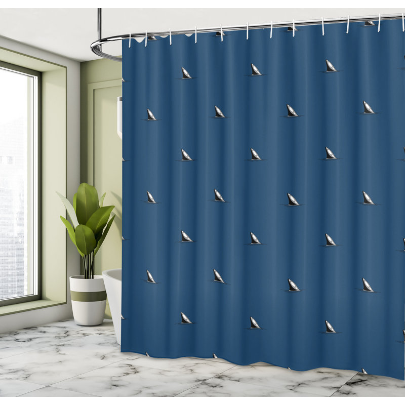 Shower Curtain with Hooks Included, Dark Navy, 70" H x 69" W