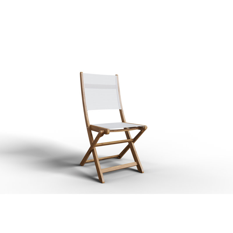 Chaise d'appoint d'extérieur en bois Nawa, Bois naturel / blanc