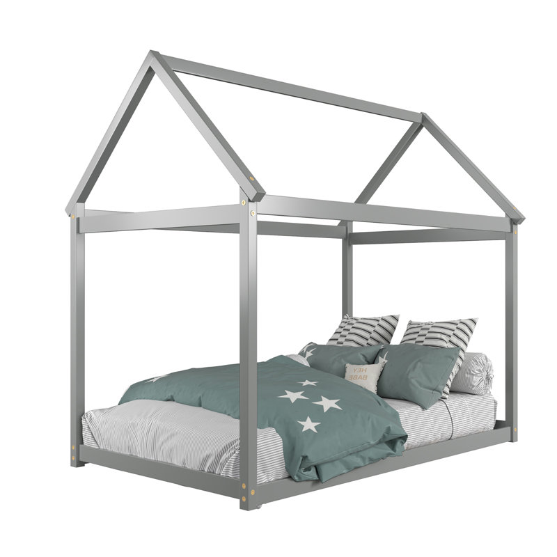 Cadre de maison Thaxton pour lit simple, Gris