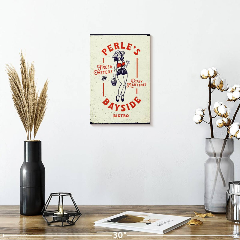 Tergel Oyster Tin Sign Style, 12" H x 8" W