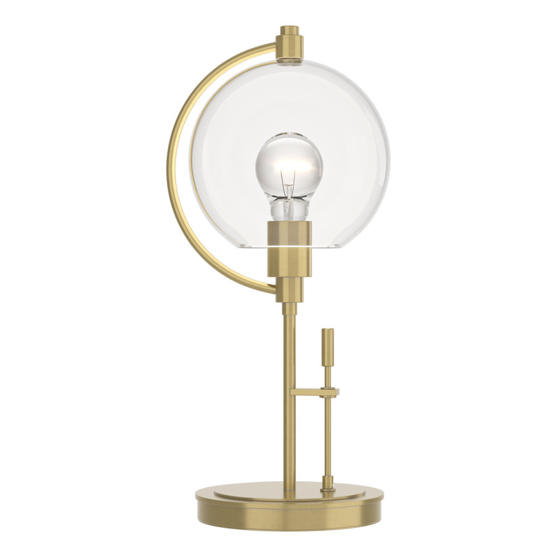 Pluto 19.3" Table Lamp, Clear Glass, Modern Brass