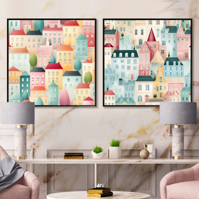 Comstock - Ensemble de 2 collages carrés abstraits