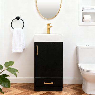 18"Modern Mini Free-Standing Single Bathroom Vanity