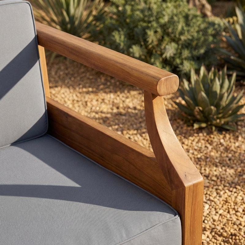 Mcclurg Patio Chair with Cushions, Dark Gray