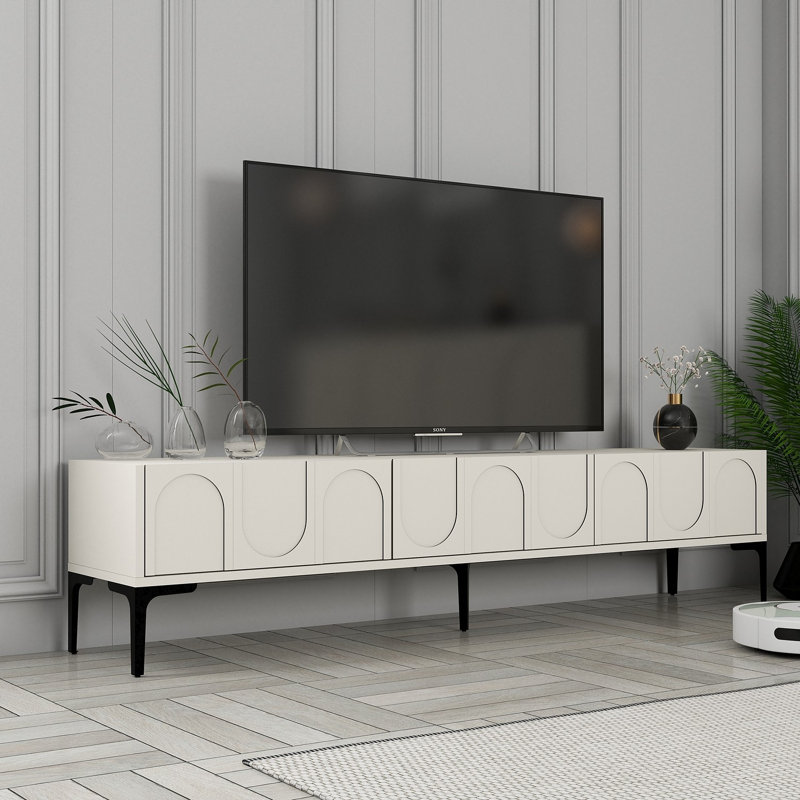 Keikei TV Stand, Cream/Black