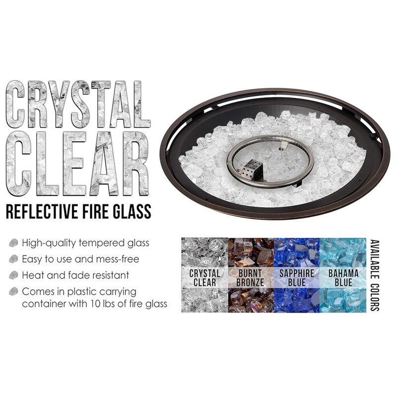 Crystal Clear Reflective Tempered Fire Glass for Fire Pits