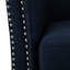 Élégant fauteuil bleu pivotant - Fauteuil confortable 100% lin avec profondeur de 33,5 po
