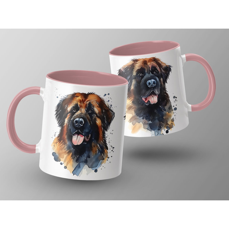 Set of 4 – Watercolor Leonberger Dog Art Design 11oz Coffee Mug, 3