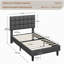 Size Modern Upholstered Bed Frame with Adjustable Square Tufted Headboard-124527903-99170190