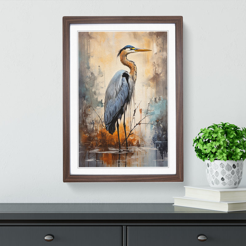 Heron Modern - Framed Print
