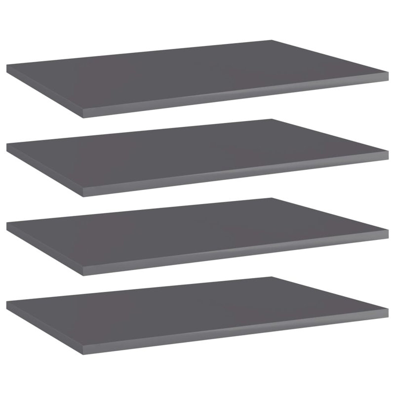Tablettes flottantes étagères murales, Gris à haute brillance, H 0,6 po x l 23,6 po x P 15,7 po