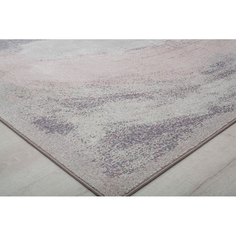 Tapis contemporain à coups de pinceau Claudeen, Rectangle 2 pi 6 po x 4 pi