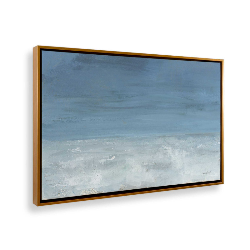 «Coastal Mood» par Danhui Nai, reproduction d'art, H 33,5 po x l 49,5 po, Doré, Toile avec cadre
