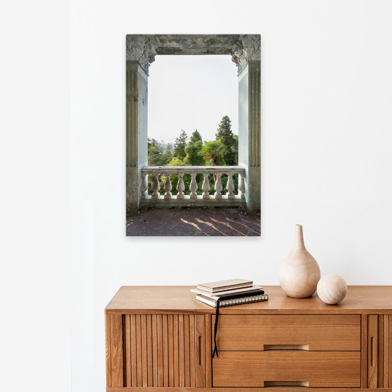Palais, balcon, paysage, nature, photographie, art numérique, art contemporain, H 24 po x l 16 po