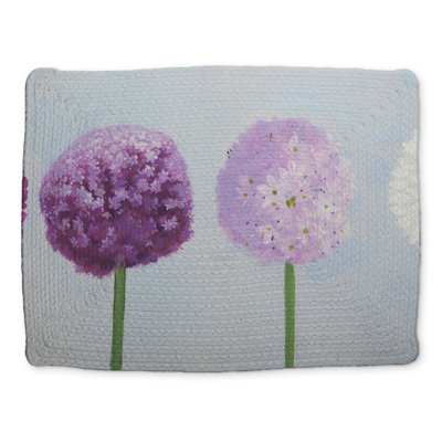 Romantic Purple Dahlia Pompon Braided Placemat - Home Decor