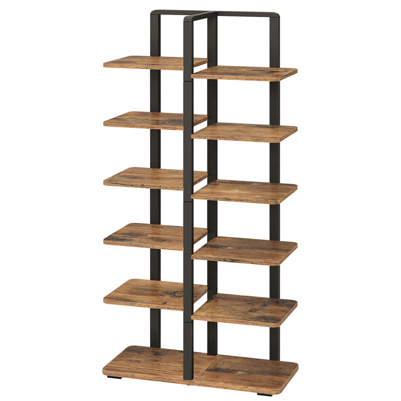 Range-chaussures vertical à 6 étages à 12 paires, tour à chaussures étroite, tablettes pour petits espaces, vestibule, salon
