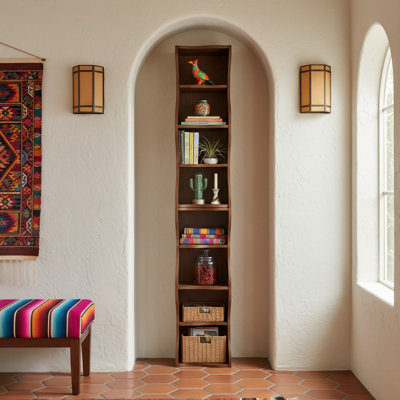 71"H X 11.6"W 8-Shelf Narrow Panayiota With Adjustable Shelves And Wavy Border