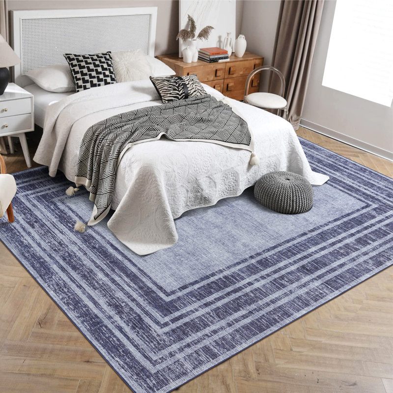 Area Rugs Modern Washable Soft Throw Carpet Non Slip Low Pile Accent Rug for Living Room Bedroom, Rectangle 5' x 7'