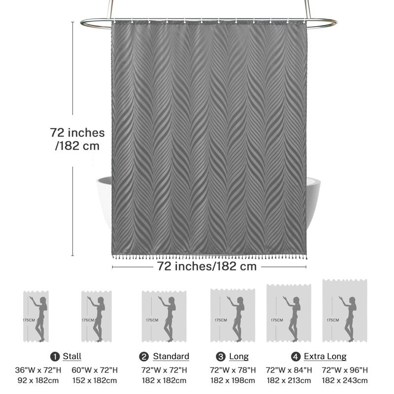 Fabric Shower Curtain, Grey