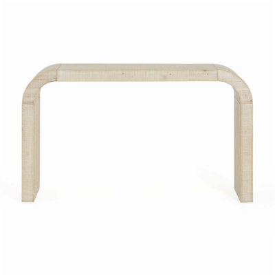 Wood Console Table With Curved Edge And Natural Texture, Ideal For Entryways, Living Rooms And Hallways, Offering Elegant And Functional Design