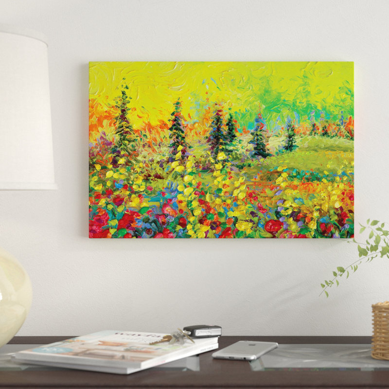 « above the tree line » par iris scott, reproduction d’art sur toile tendue, H 8 po x l 12 po x P 0,75 po, Toile tendue