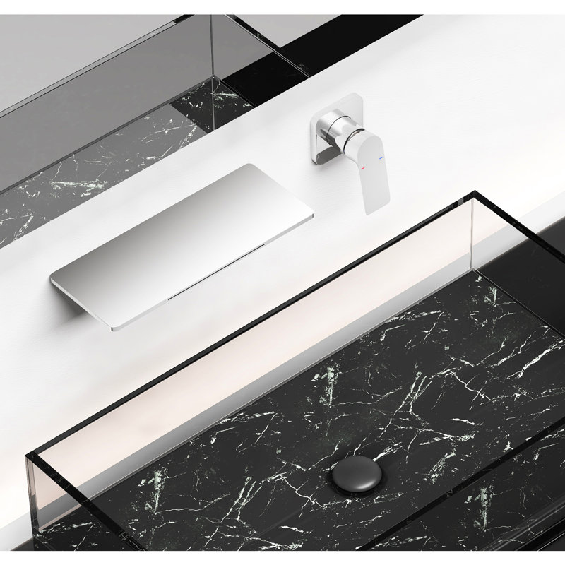 Waterfall Bathroom Sink Faucet, Composed Of Brass, Single Mechanism For Effortless Water Temperature And Flow Regulation, To Make Most Counter Space Faucet In , Built From Fine Seamless Adjustment,