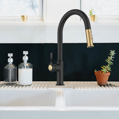 Pull-Down Kitchen Faucet With 2-Function Sprayer, Pre-Installed Hose And Mounting Hardware