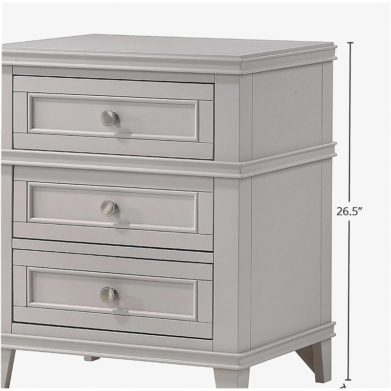 3 Drawer Nightstand W/ USB