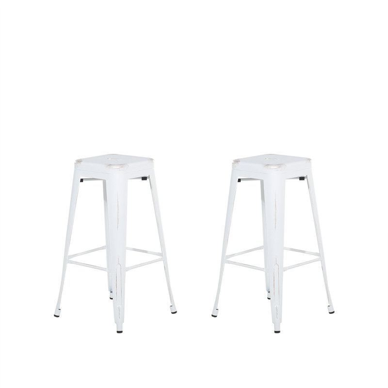 Iowa Park Counter Stool with Metal Frame, White