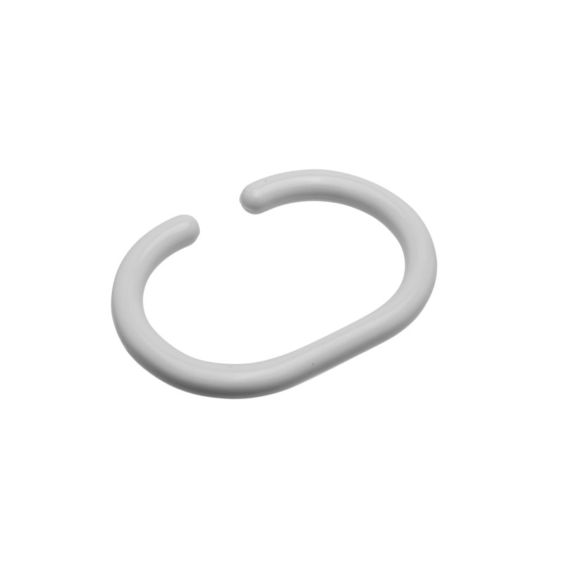 Plastic Shower Curtain Hook, White
