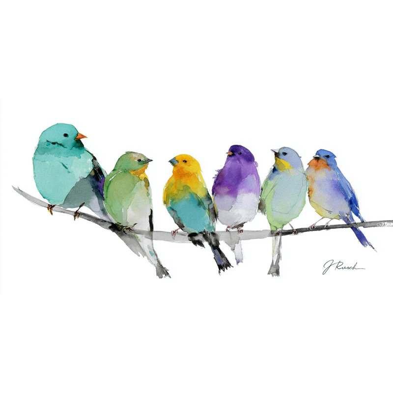 Art mural sur toile Rainbow Flock, H 20 po x l 40 po