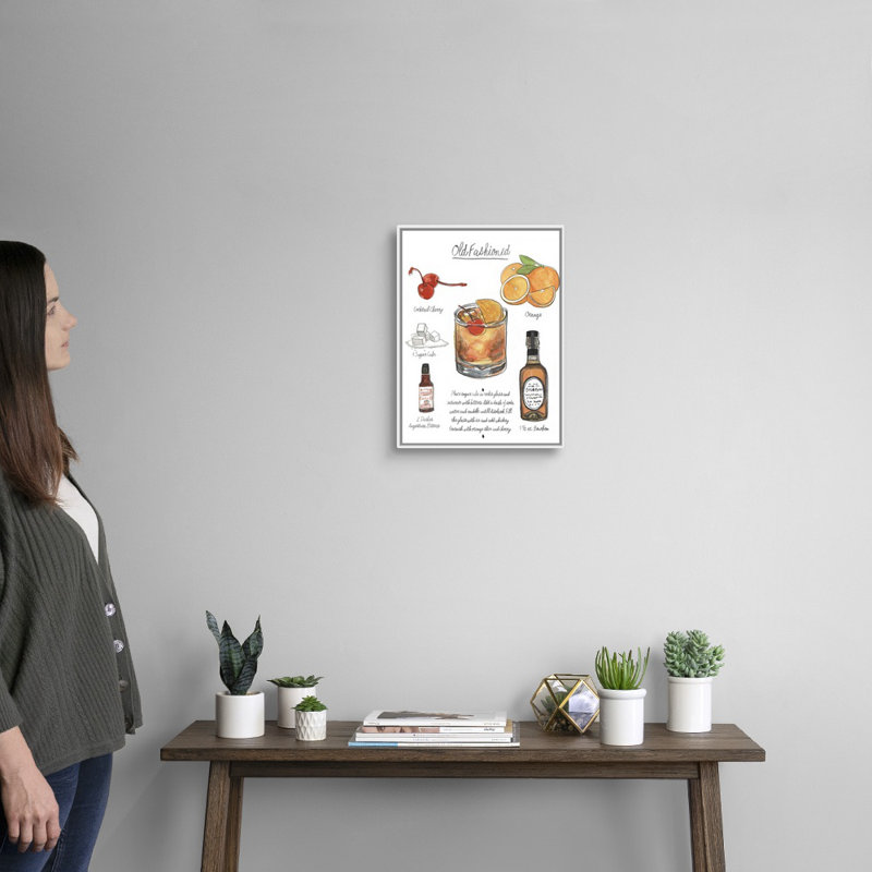 «Classic Cocktail - Old Fashioned» par Naomi McCavitt, reproduction d'art sur toile, H 17,7 po x l 13,7 po x P 1,75 po