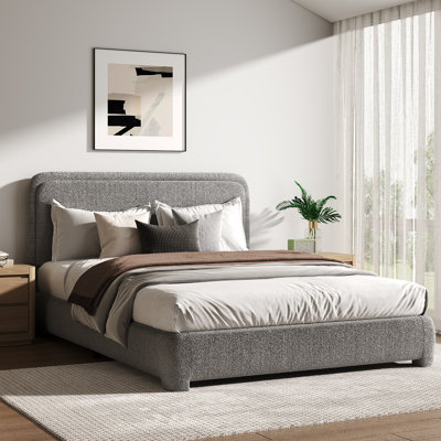 Lit plateforme tapissier Bensu Boucle