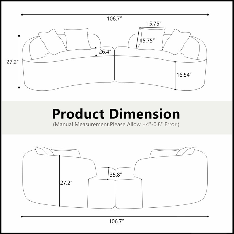 Canapé Curved, Gris
