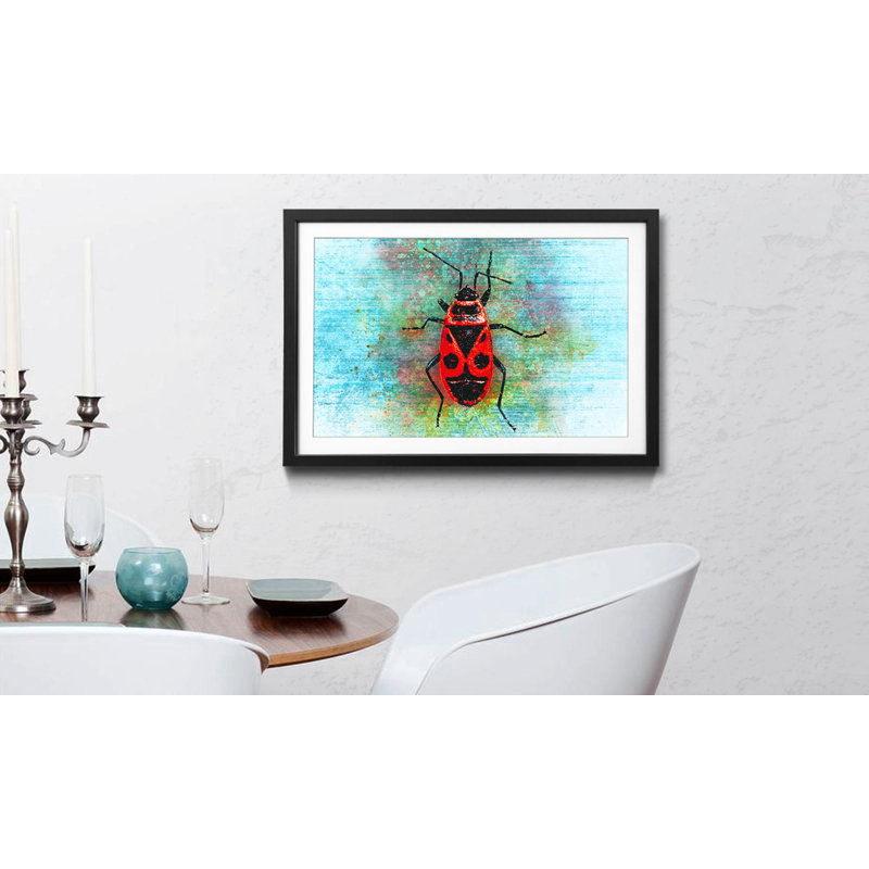 Streetart Firebug - Single Picture Frame Print, 64cm H x 84cm W x 2.2cm D