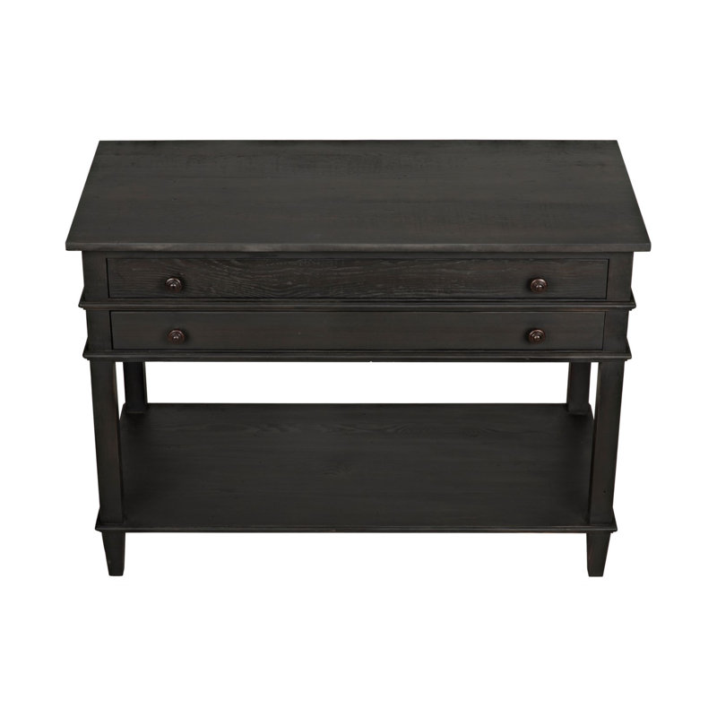 Alex 2 - Drawer Solid Wood Nightstand, Black Wax