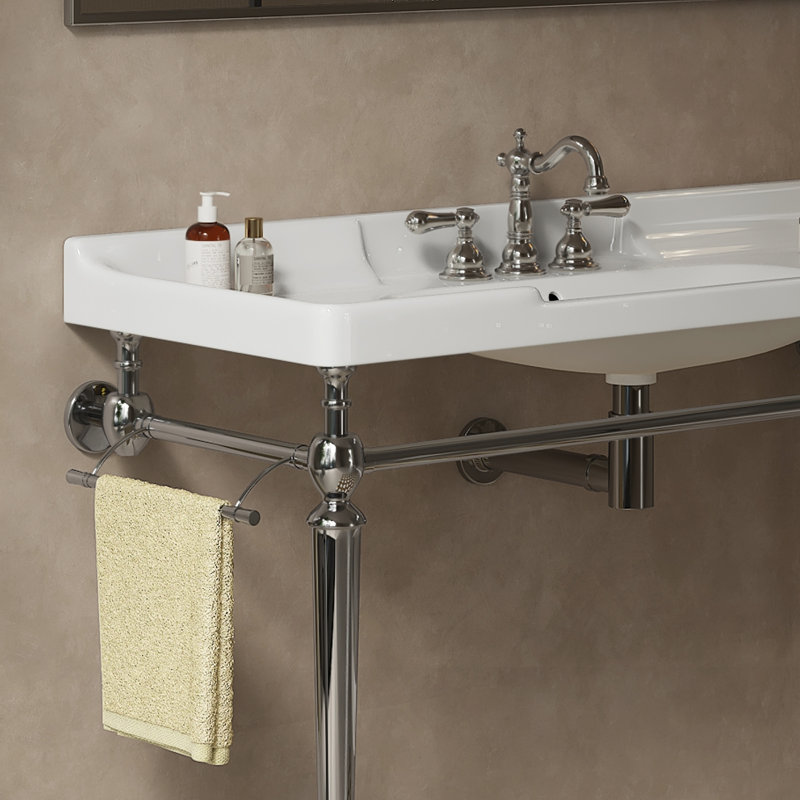 Lavabo en céramique avec 3 trous pré-percés Luxstone, White