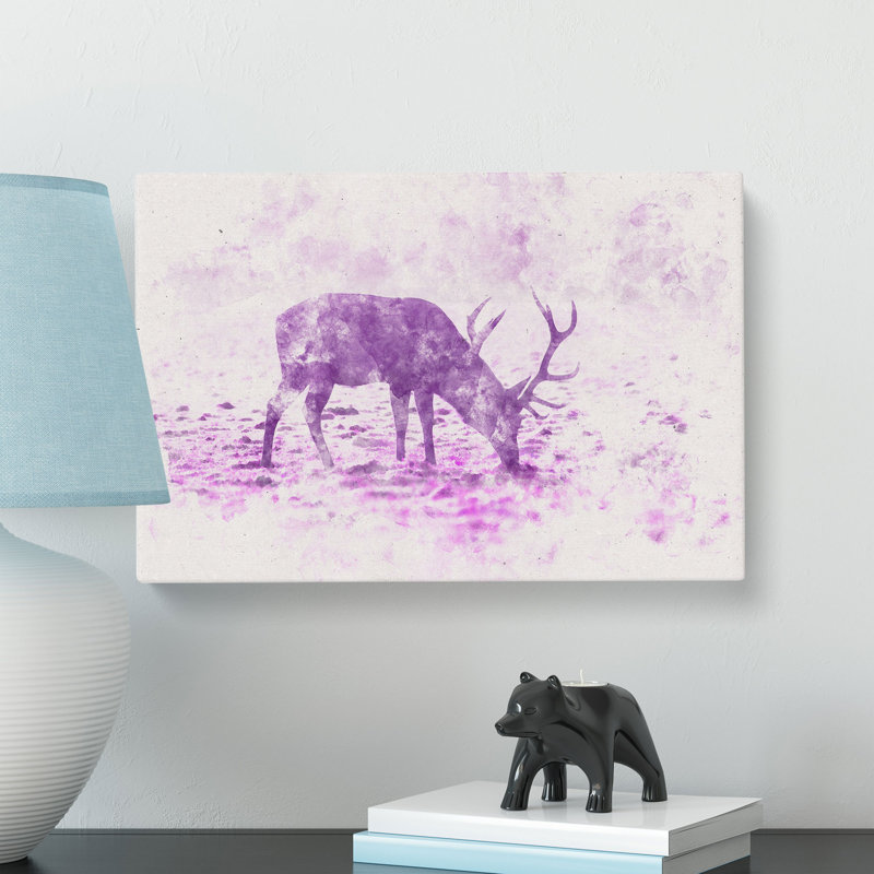 A Grazing Stag - Wrapped Canvas, 50cm H x 76cm W x 3cm D
