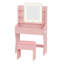  Coiffeuse de maquillage avec miroir lumineux à DEL et prise de courant, bureau de coiffeuse avec tabouret et tablettes de rangement pour la chambre à coucher-131076741