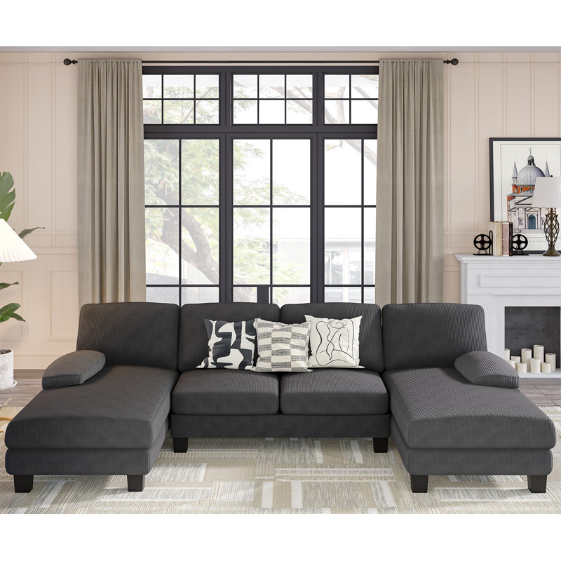 Canapé modulaire rembourré 2 pièces Struckle, Gris
