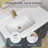 42 Inch Solid Surface Bathroom Vanity Top with Left SIde Integrated Sink, Bright White 2" Thick Modern Countertop, 1.38" Rear Backsplash, Smooth Edge Design, Waterproof & Easy Install