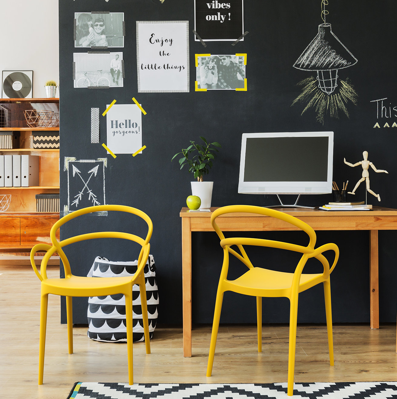 Farrah Stackable Patio Armchair, Yellow