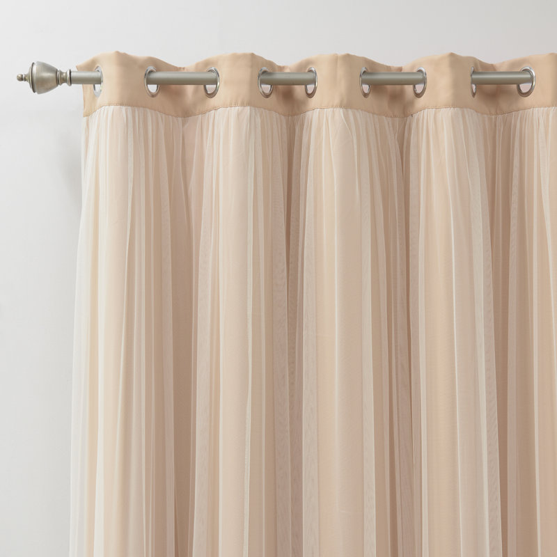 Granado Room Darkening Curtain Single Panel, Peachy Pink